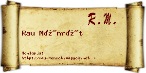 Rau Ménrót névjegykártya